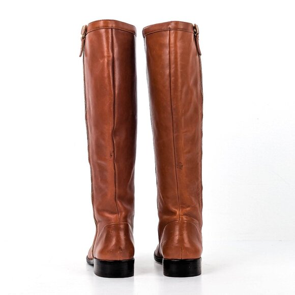 JCrew Wmn Harper Vintage Y2K Brown Leather Riding Equestrian Zip Tall Boots 5.5 - Picture 3 of 6